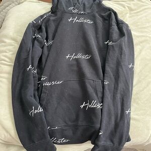 Hollister Charcoal Hoodie with White Script